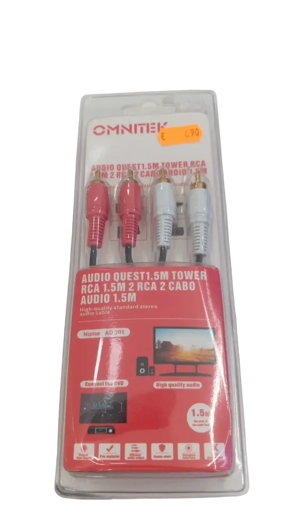 Audio Quest T1.5m Tower RCA 1.5m 2 RCA 2 Cabo Audio 1.5m